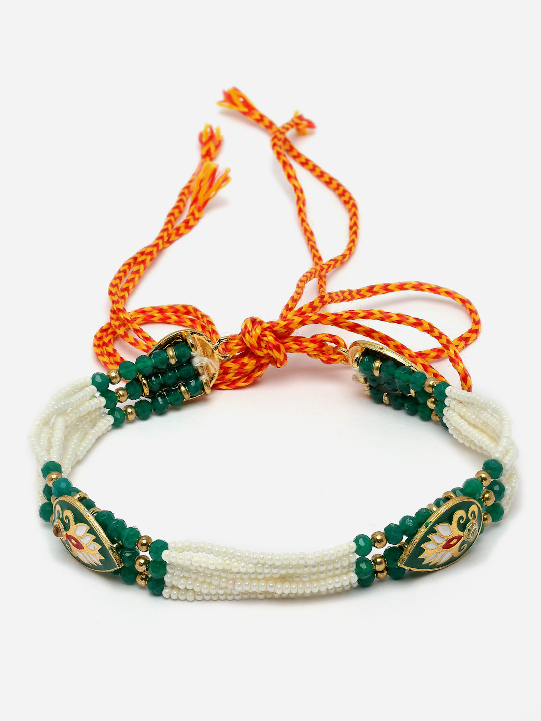 Aazeen Gold-Plated Stone-Studded & Beaded Matha Patti