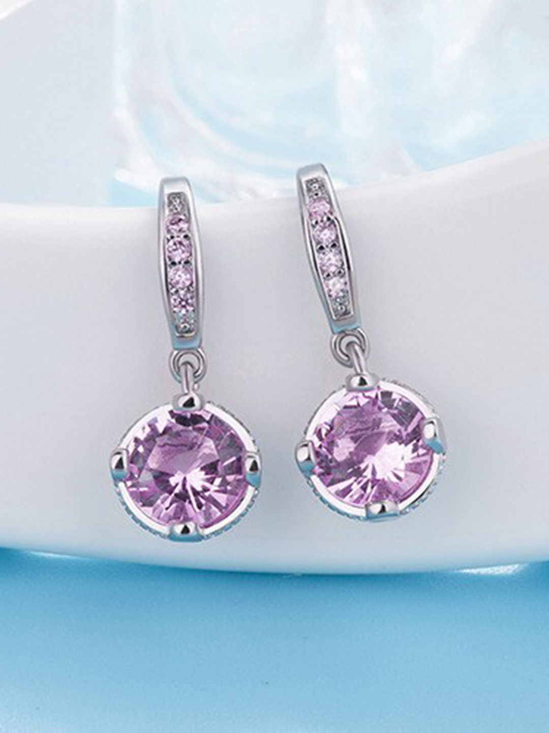 MYKI Silver-Plated Contemporary Drop Earrings
