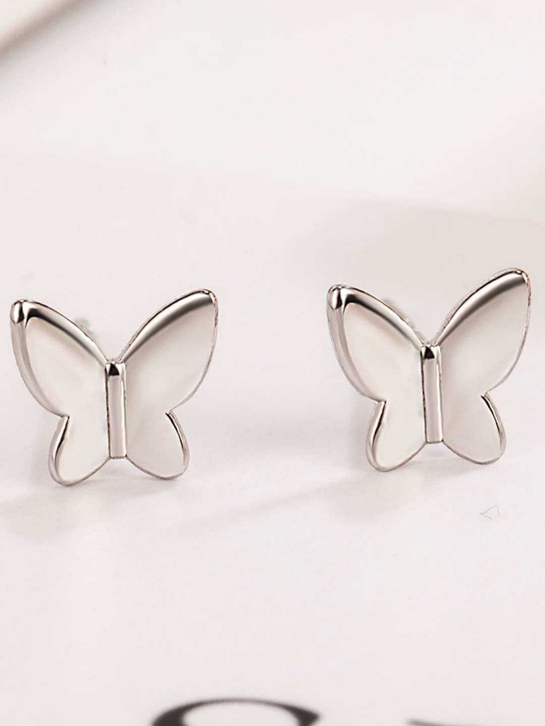 MYKI Silver-Plated Contemporary Studs Earrings