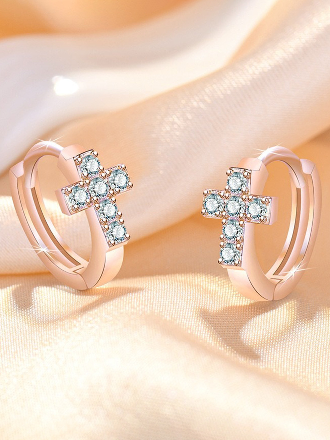 MYKI Rose Gold-Plated Contemporary Hoop Earrings