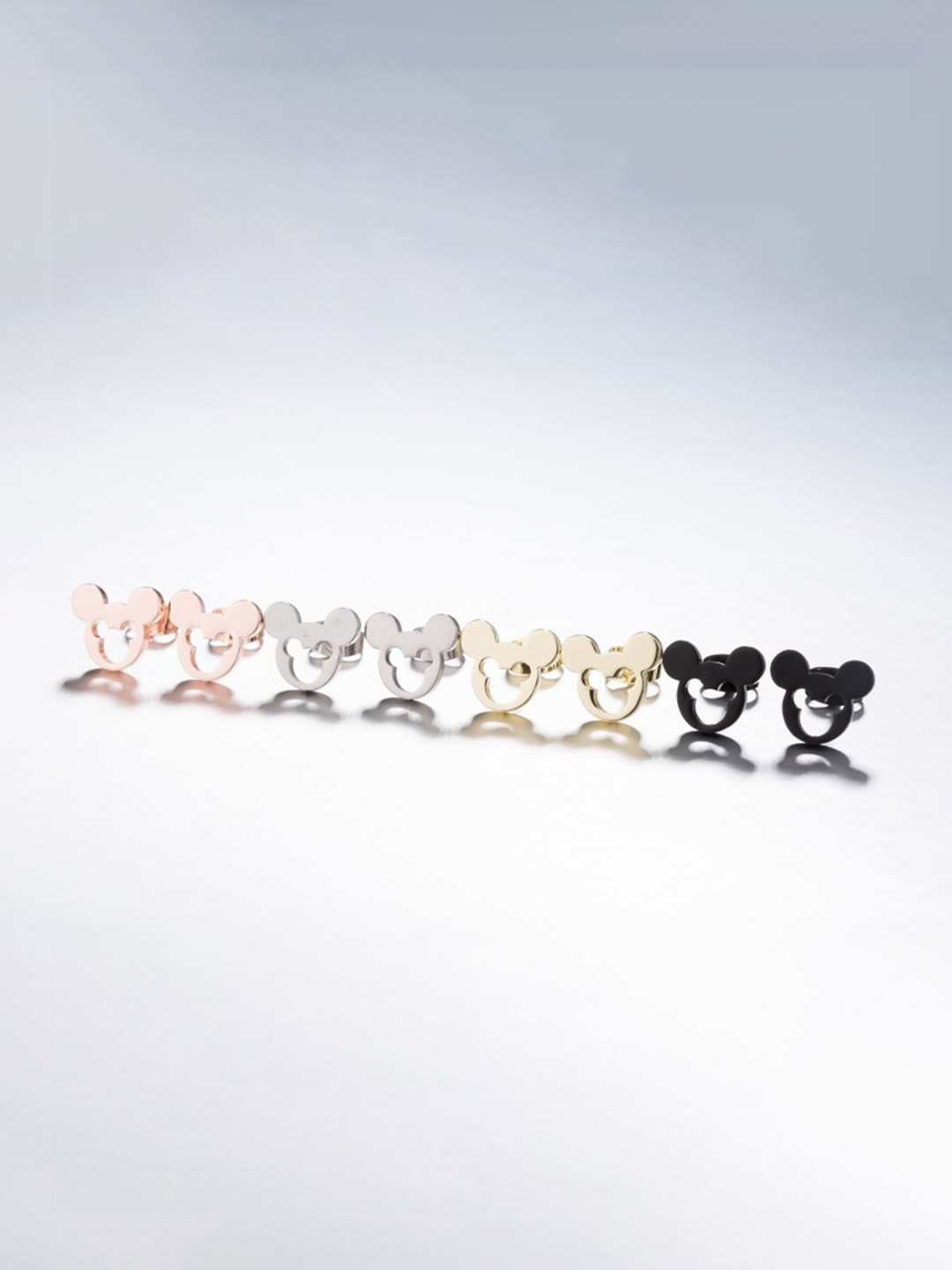 MYKI Gold-Plated Mickey Mouse Studs Earrings