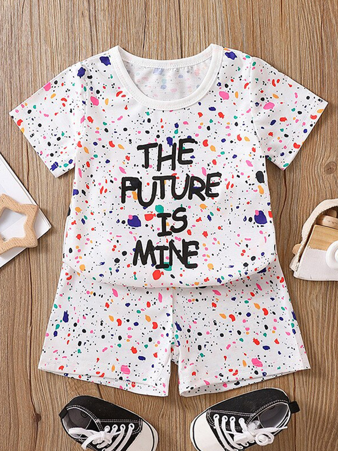Googo Gaaga Boys Printed Pure Cotton Top with Shorts