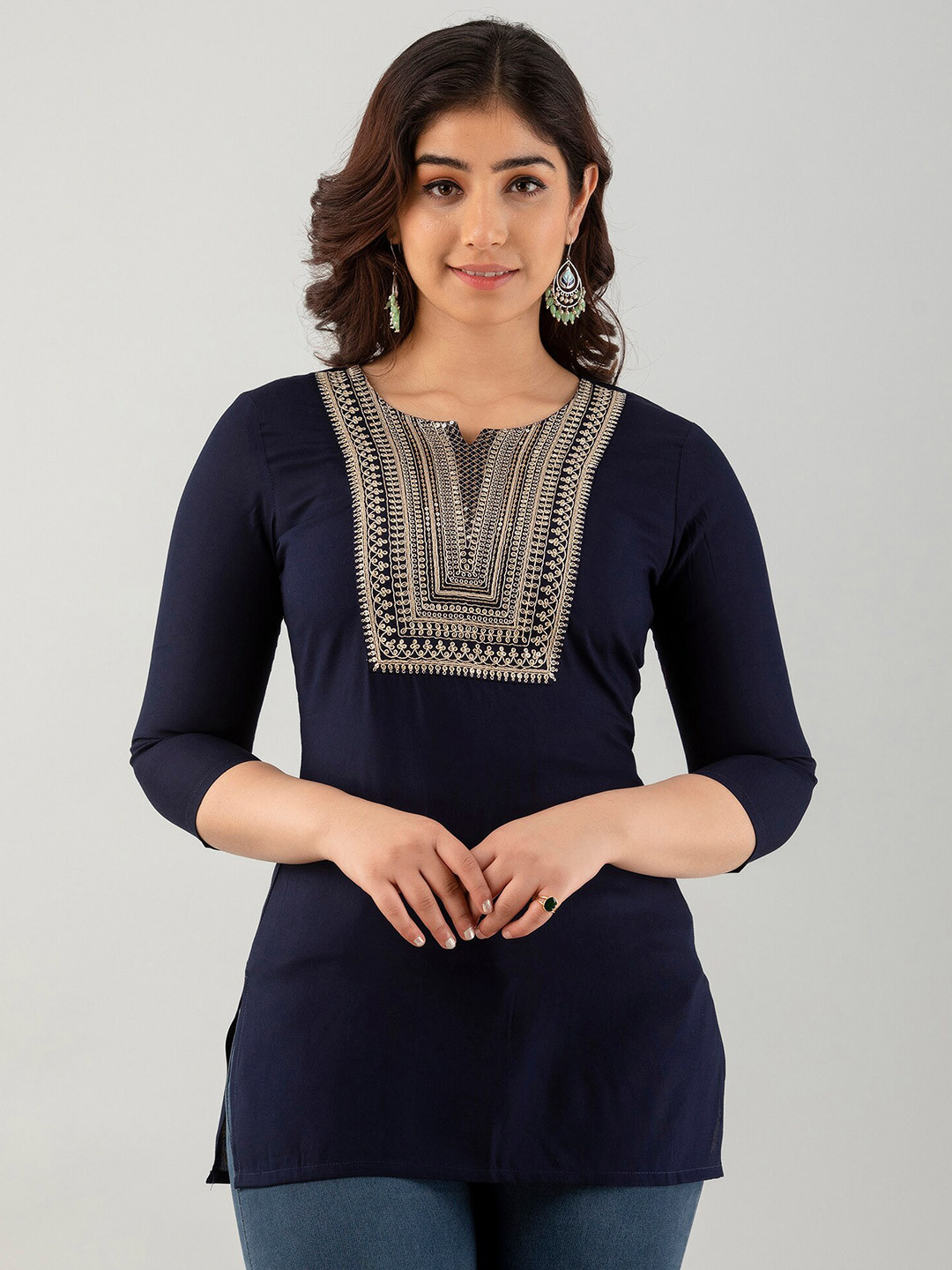 FASHION DEPTH Navy Blue Top