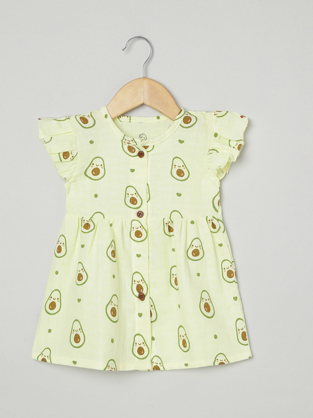 The Boo Boo Club Girls Print Flutter Sleeve Sustainable Organic Cotton A-Line Dress
