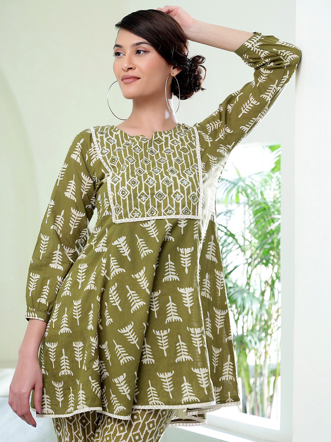 Bani Women Printed Pure Cotton Top With Trousers