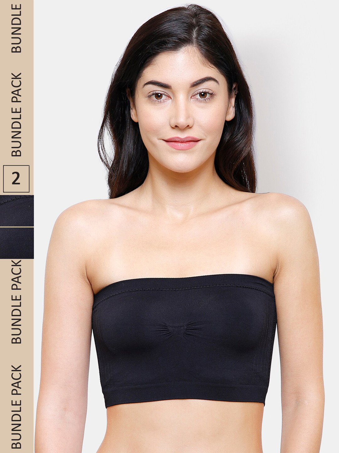 NOIRA Pack Of 2 Lightly Padded All Day Comfort Cotton Bandeau Bra