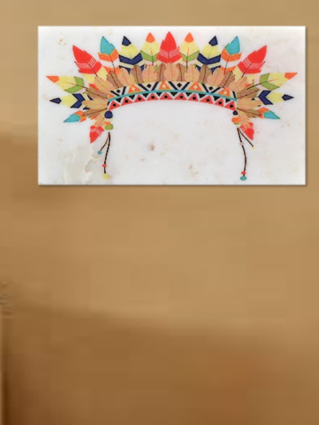 POSH-N-PLUSH White Wall Living Room Rectangle Potrait Paintings Wall Art -6 x 10In