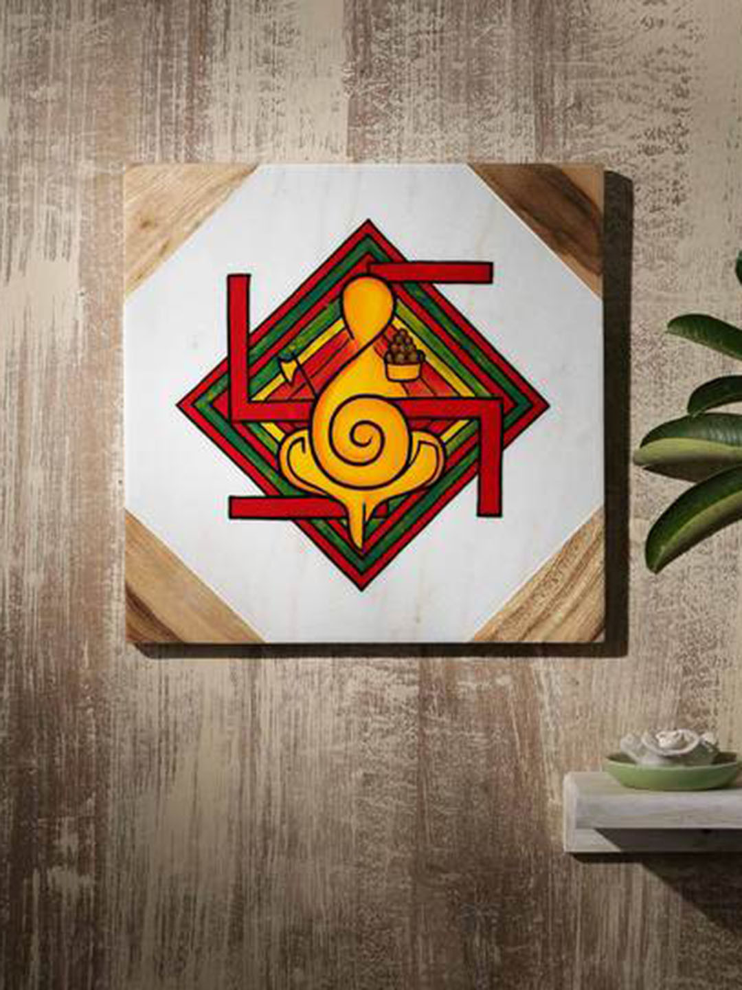 POSH-N-PLUSH Supreme Power Marble Wall Square Paintings Wall Art - 10x10In