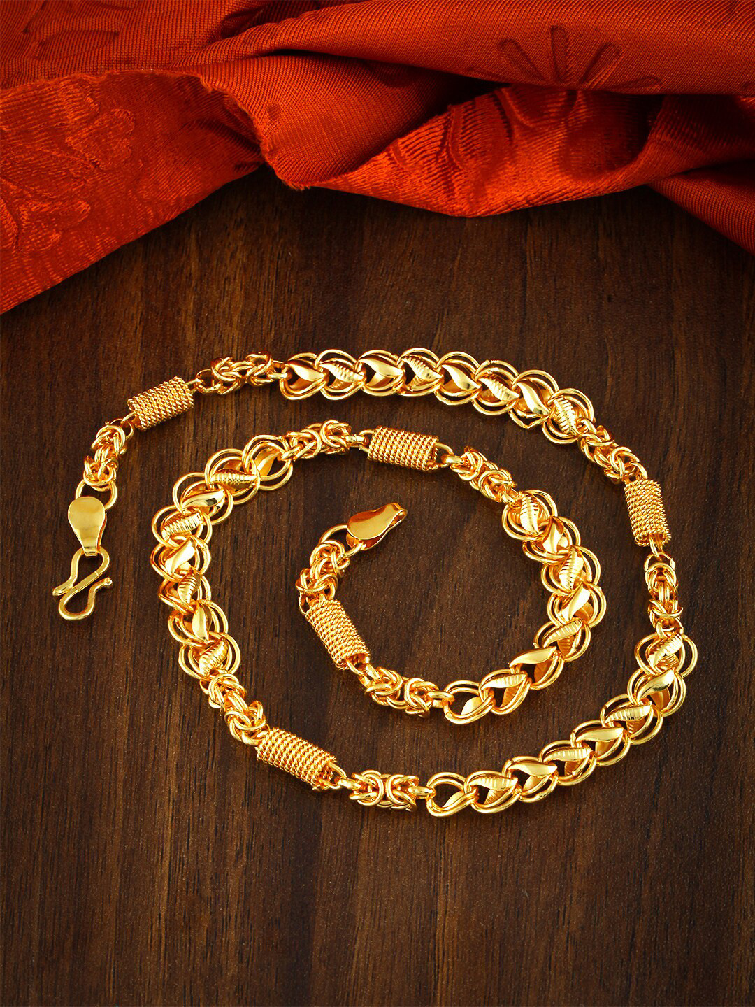 MEENAZ Men Brass Gold-Plated Choker Chain