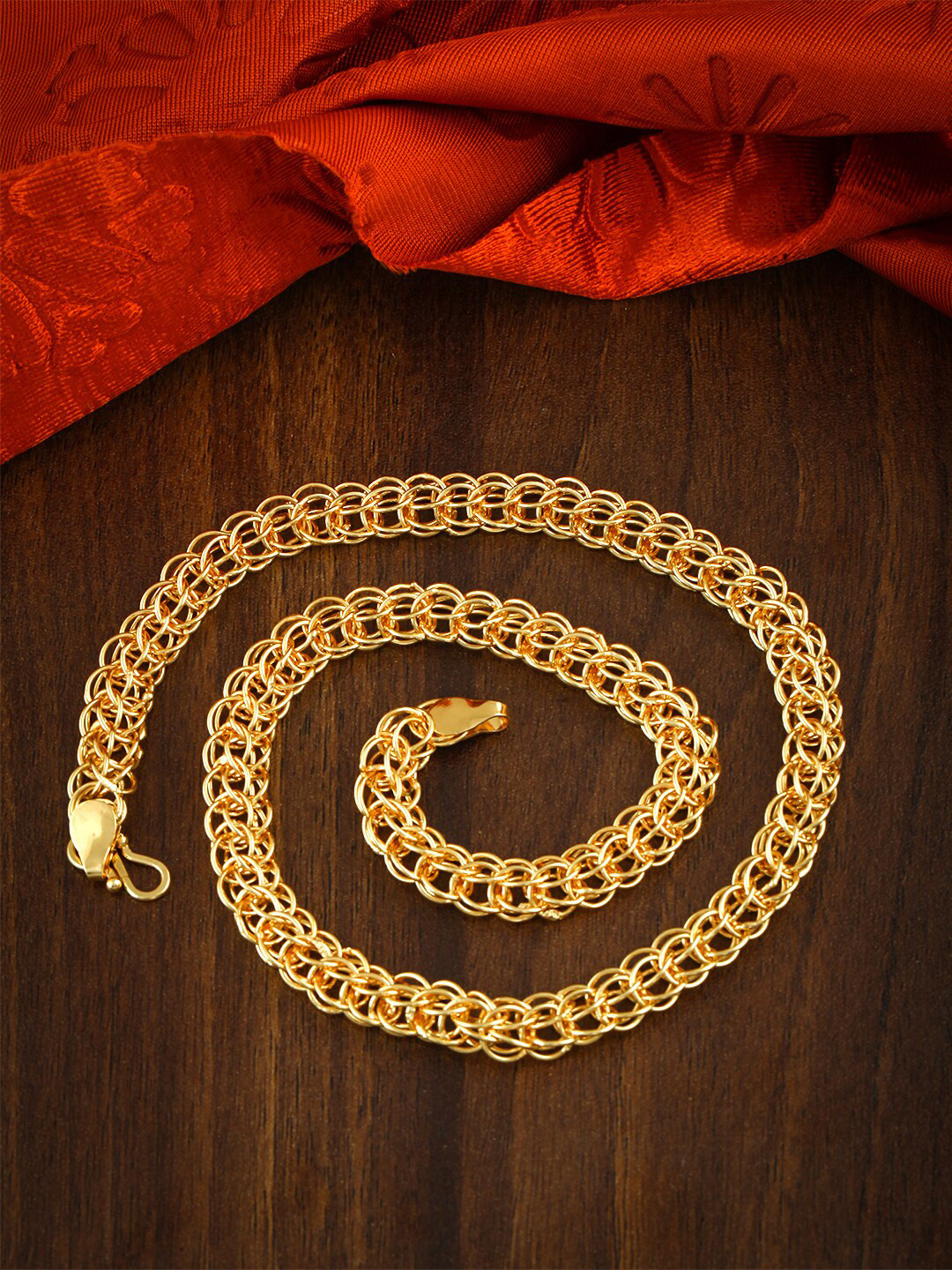 MEENAZ Men Brass Gold-Plated Statement Chain