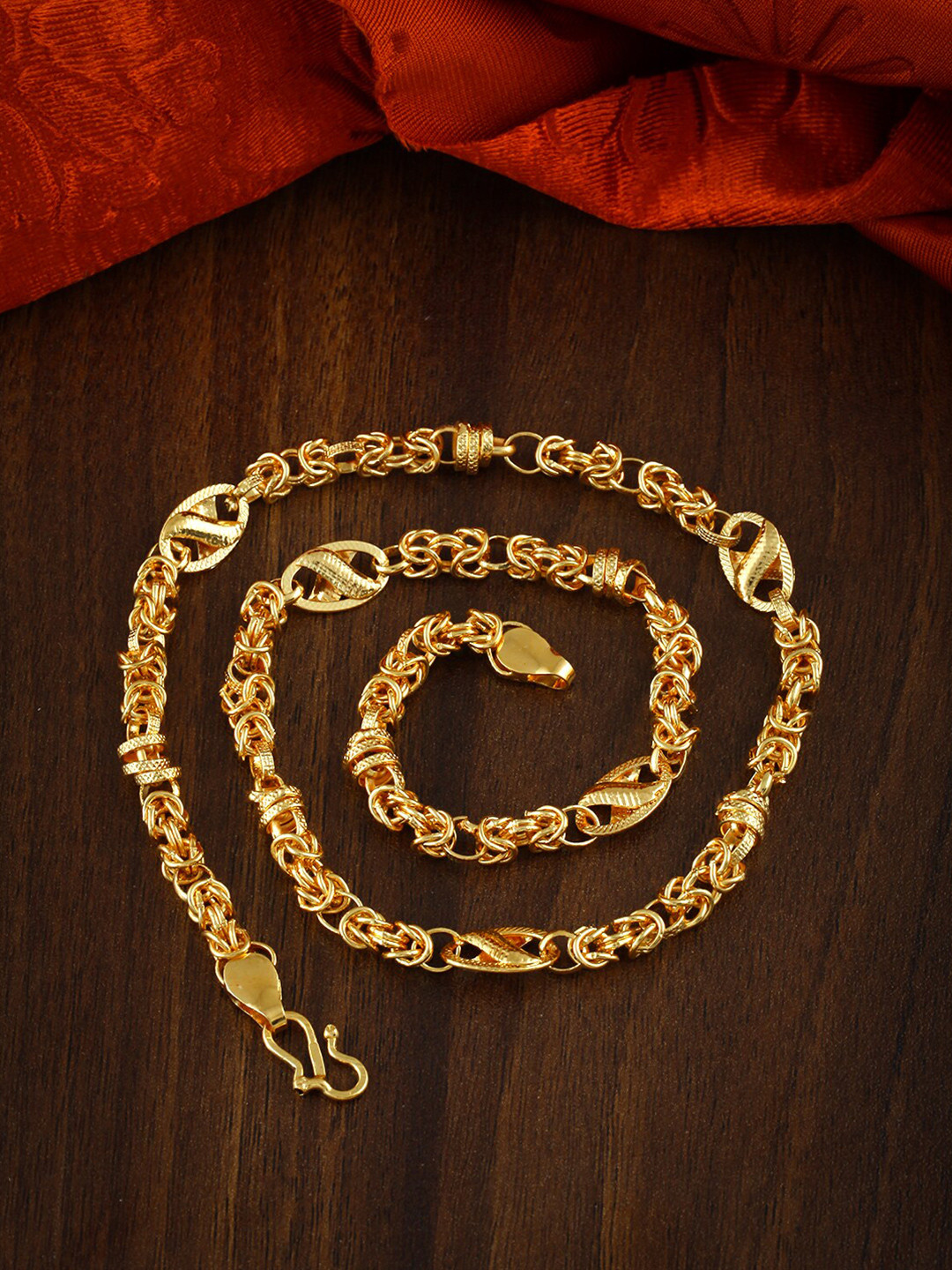MEENAZ Men Brass Gold-Plated Chain