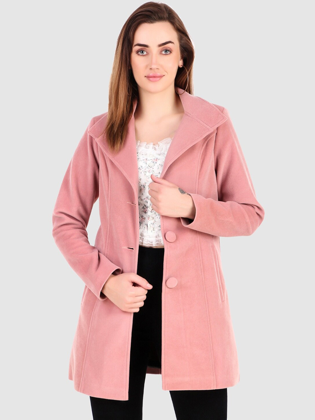 Leather Retail Lapel Collar Longline Tailored Jacket