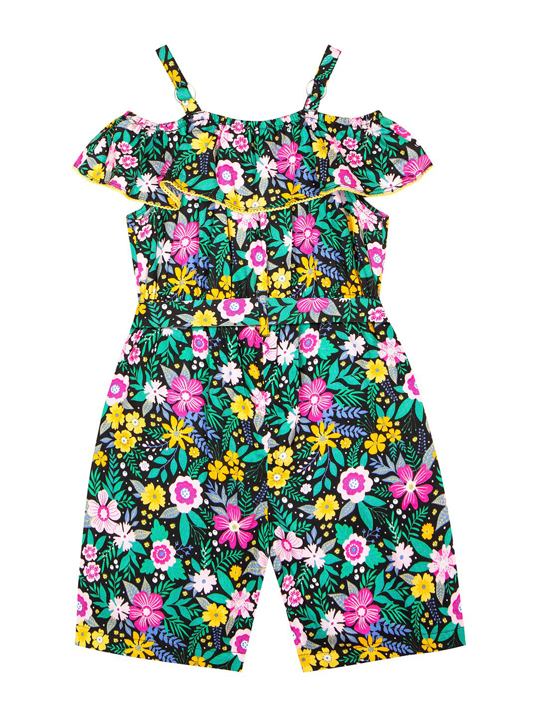 Budding Bees Girls Floral Printed Layered Play Jumpsuit