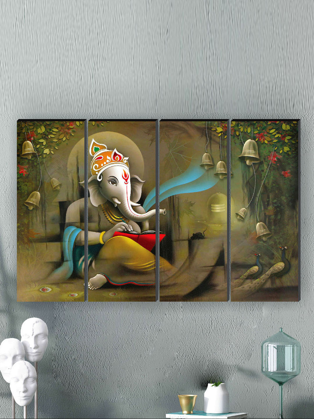 SAF MDF 4 Piece Wall Rectangle Paintings Wall Art - 18 x 24 In