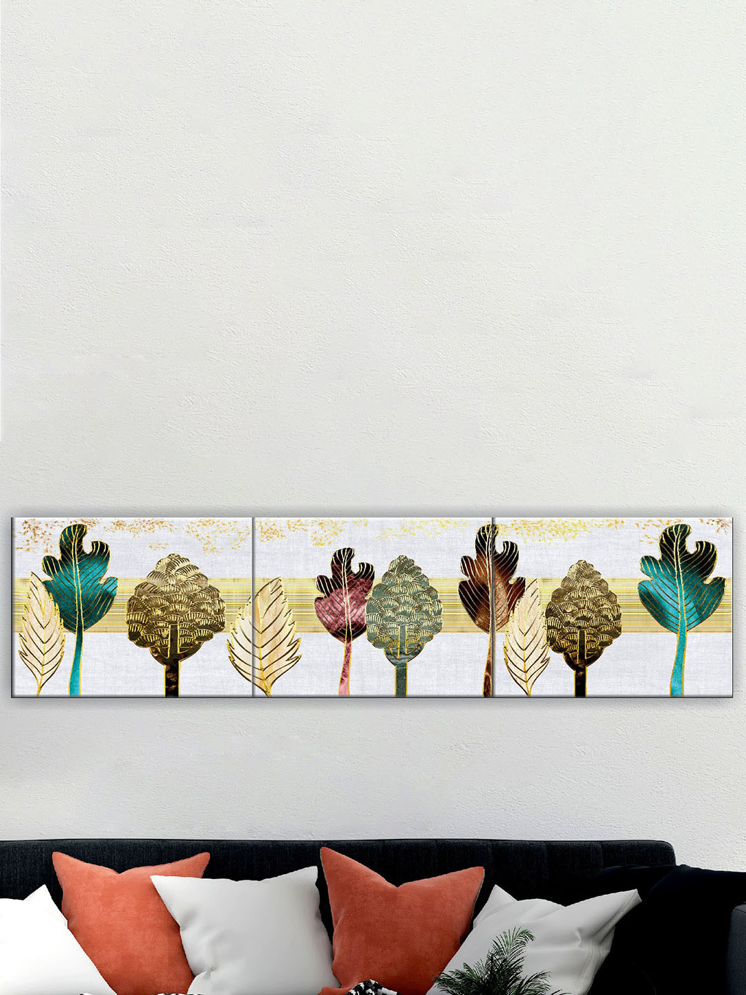 SAF modern art Wood 3 Piece Wall Rectangle Paintings Wall Art -9 x 12In