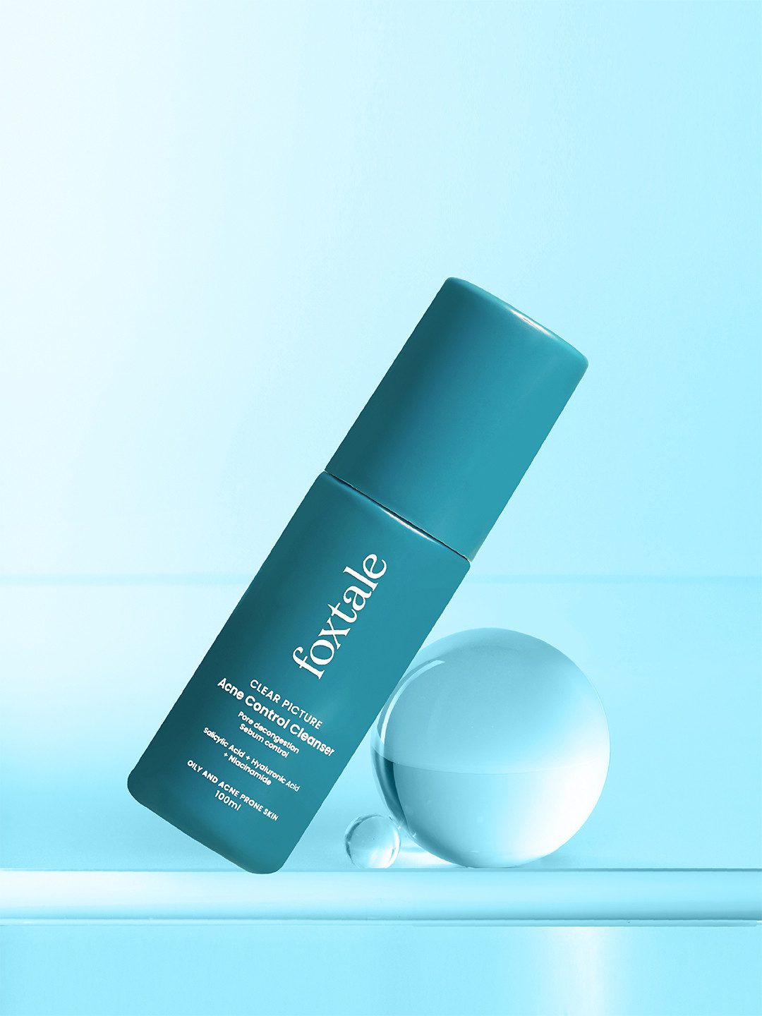 FoxTale Acne Cleanser, Salicylic Acid & Niacinamide - 100 ml