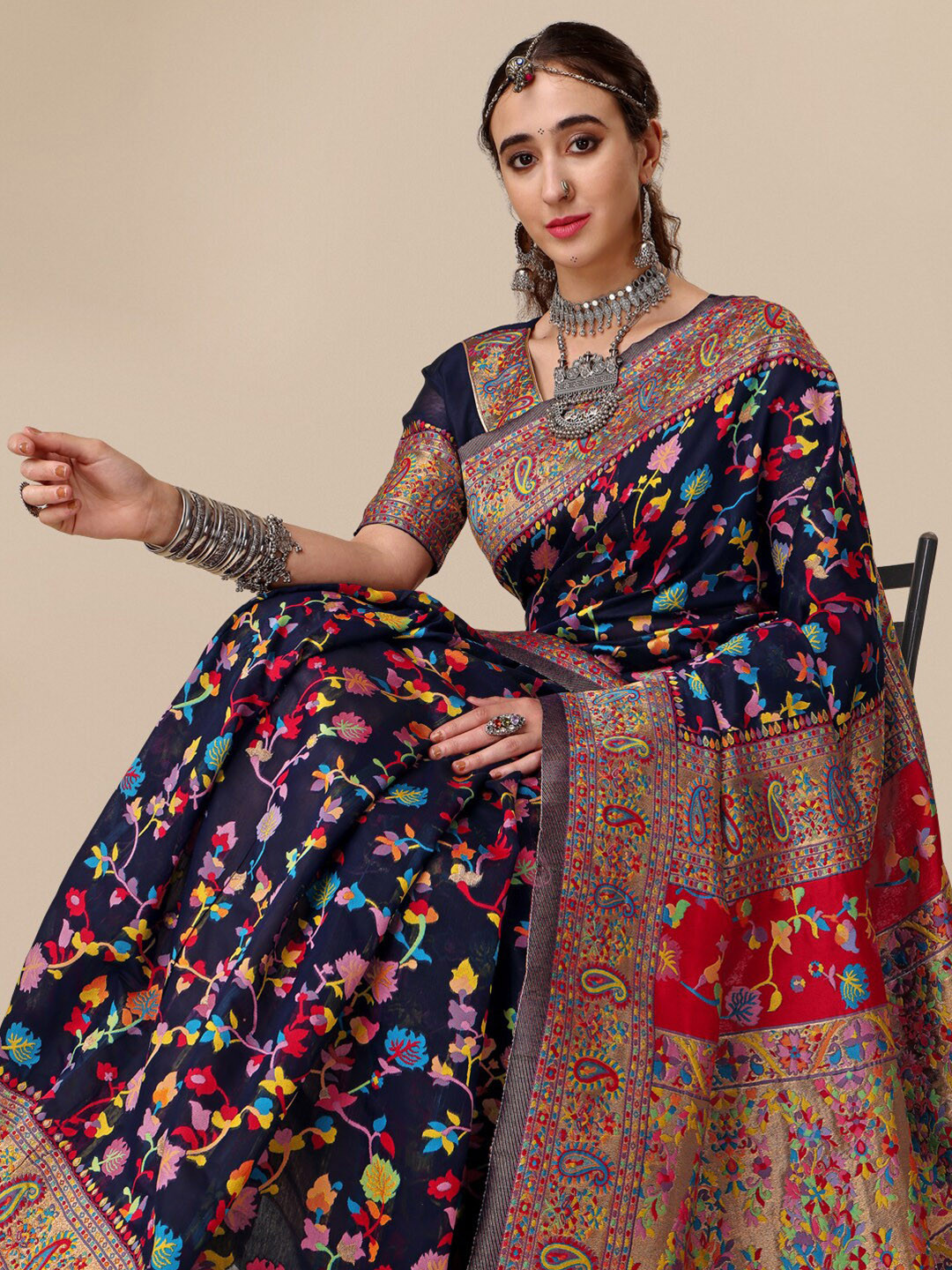 Sangria Floral Printed Saree