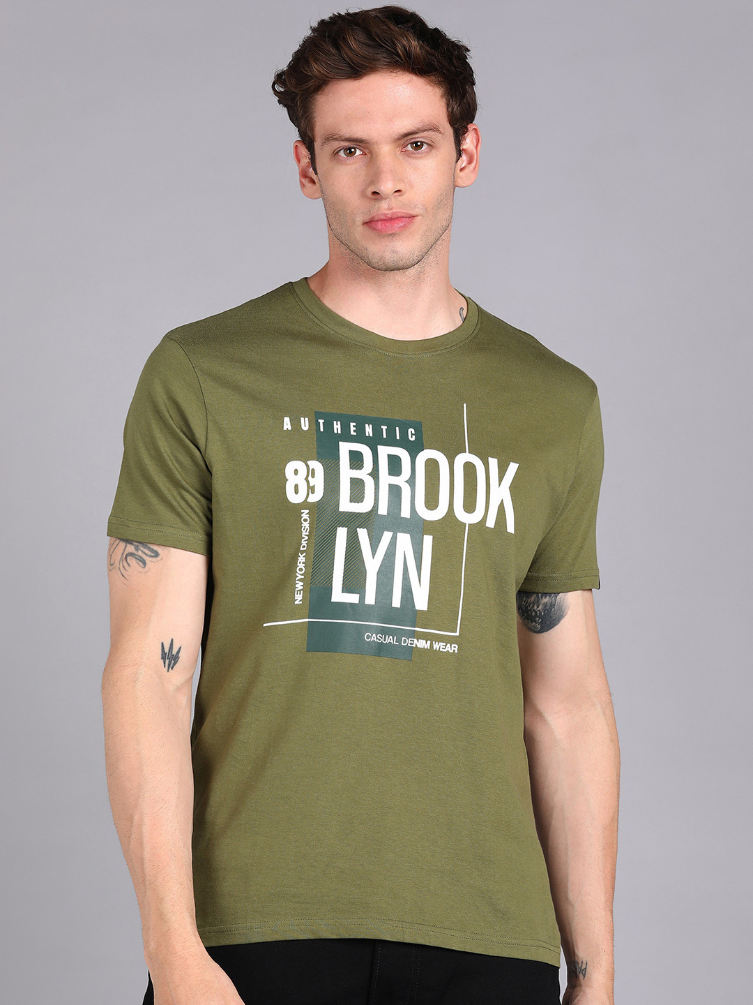Urbano Fashion Typography Printed Slim Fit Pure Cotton T-shirt