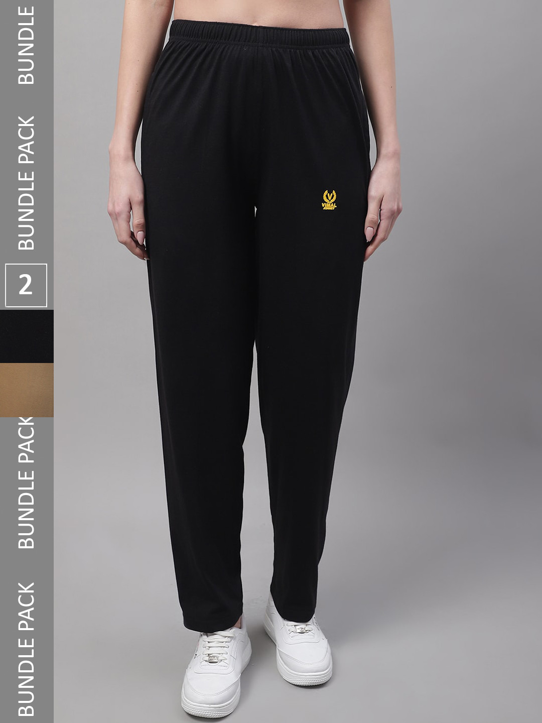 MACK JONNEY Women Pack of 2 Regular Fit Skin Friendly Cotton Track Pants