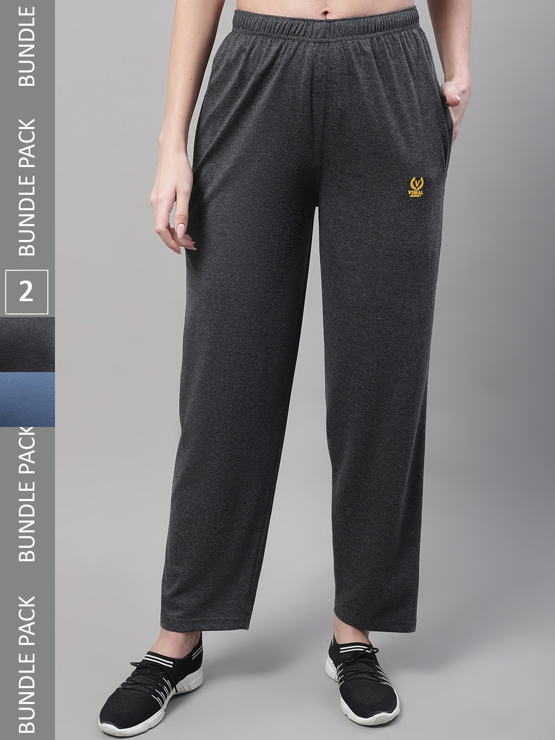 MACK JONNEY Women Pack Of 2 Regular Fit Skin Friendly Cotton Track Pants
