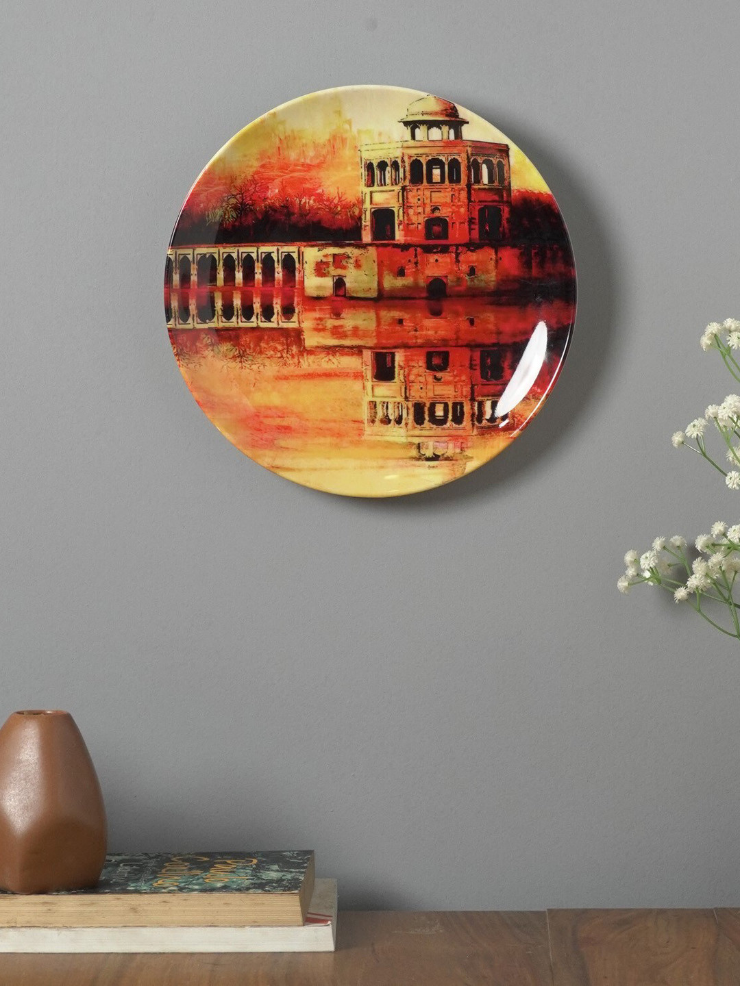 The Decor Mart Reflected Heritage Crafted Ceramics Glossy Hanging Hall Wall Plates-10.2In