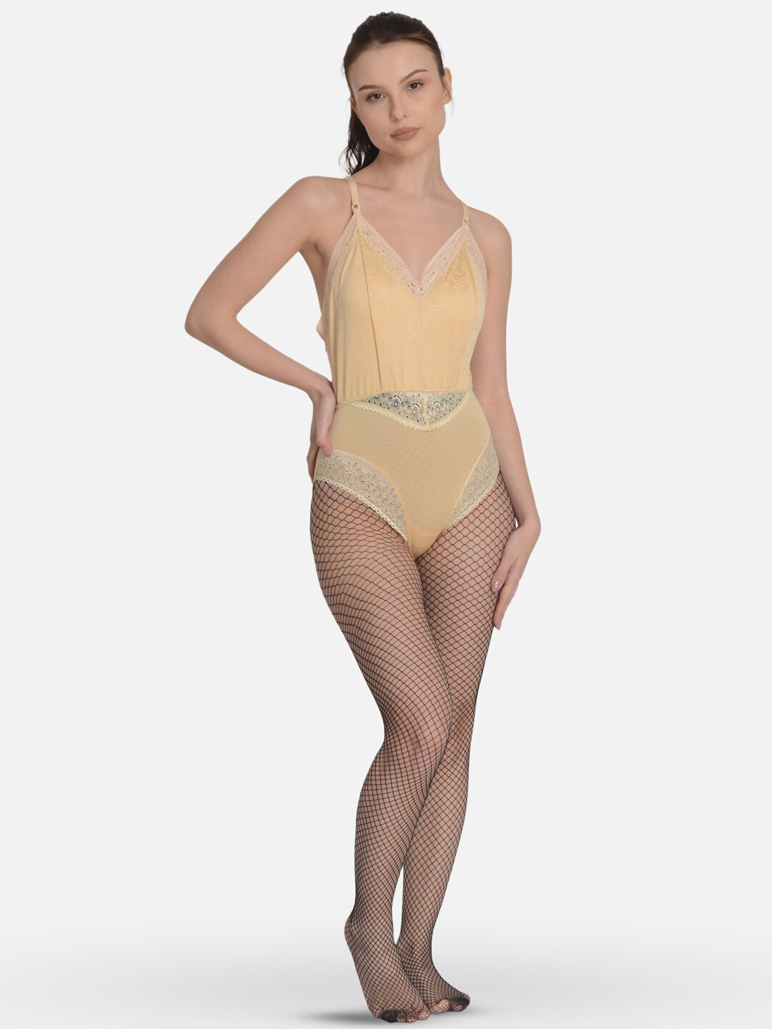 mod & shy Lace Cross Back Bodysuit Baby Doll