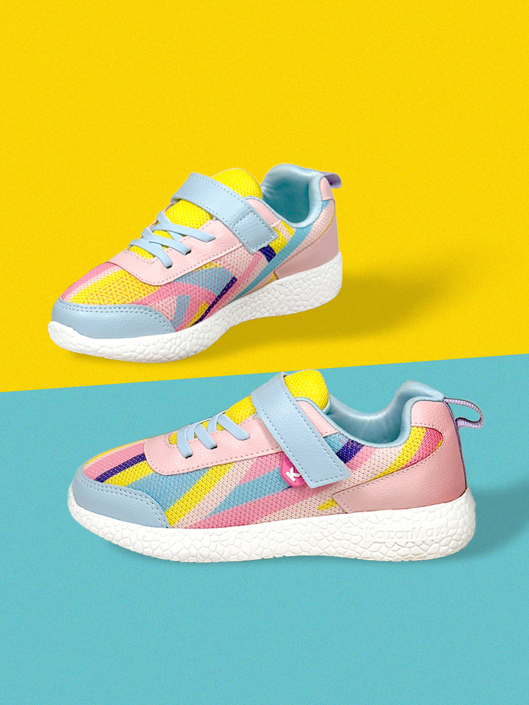 KazarMax Girls Colourblocked Memory Foam Sneakers