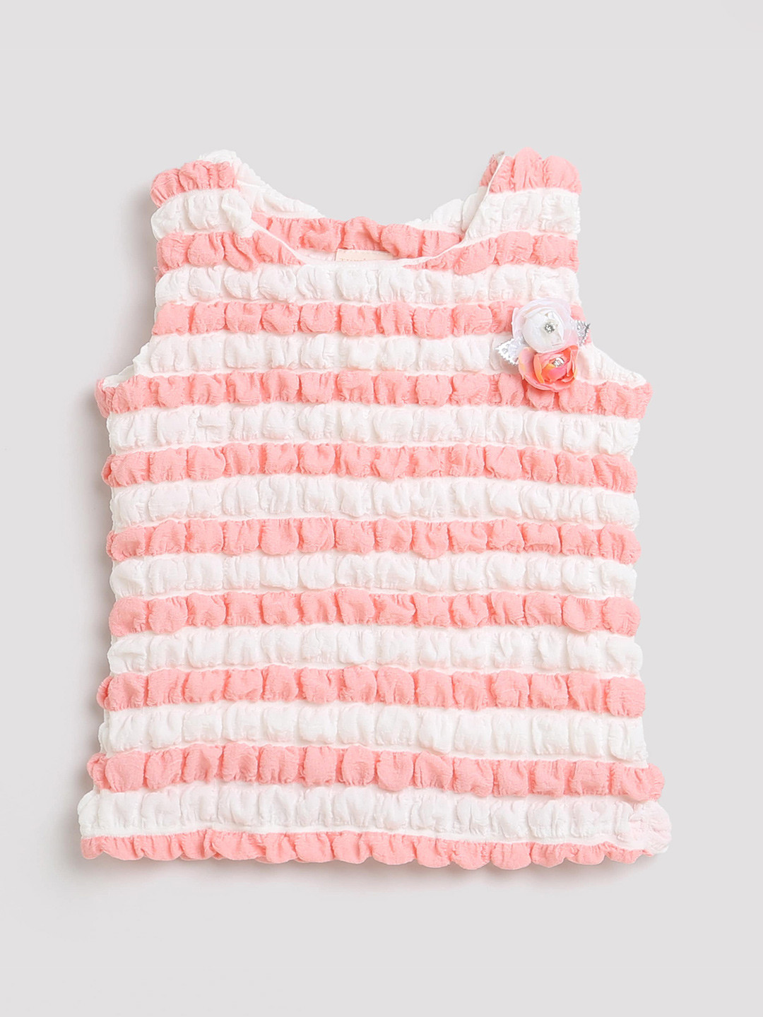 Tiny Girls Self Design Sleeveless Top