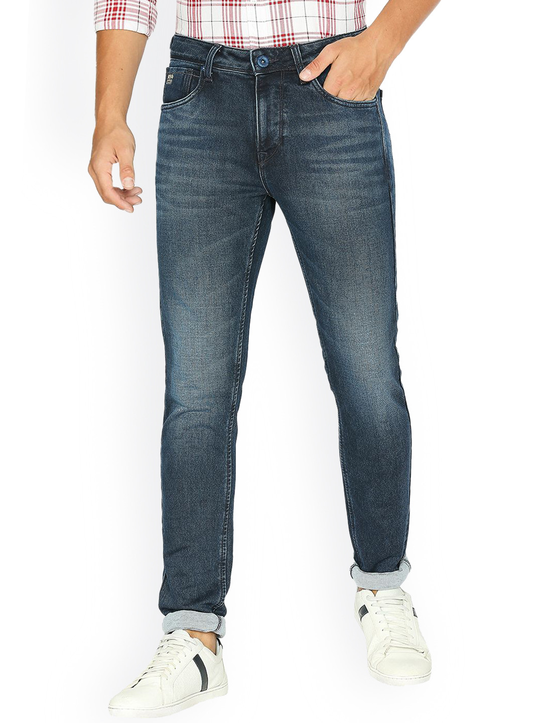 Lawman pg3 Men Mid Rise Light Fade Whiskers and Chevrons Cotton Slim Fit Jeans