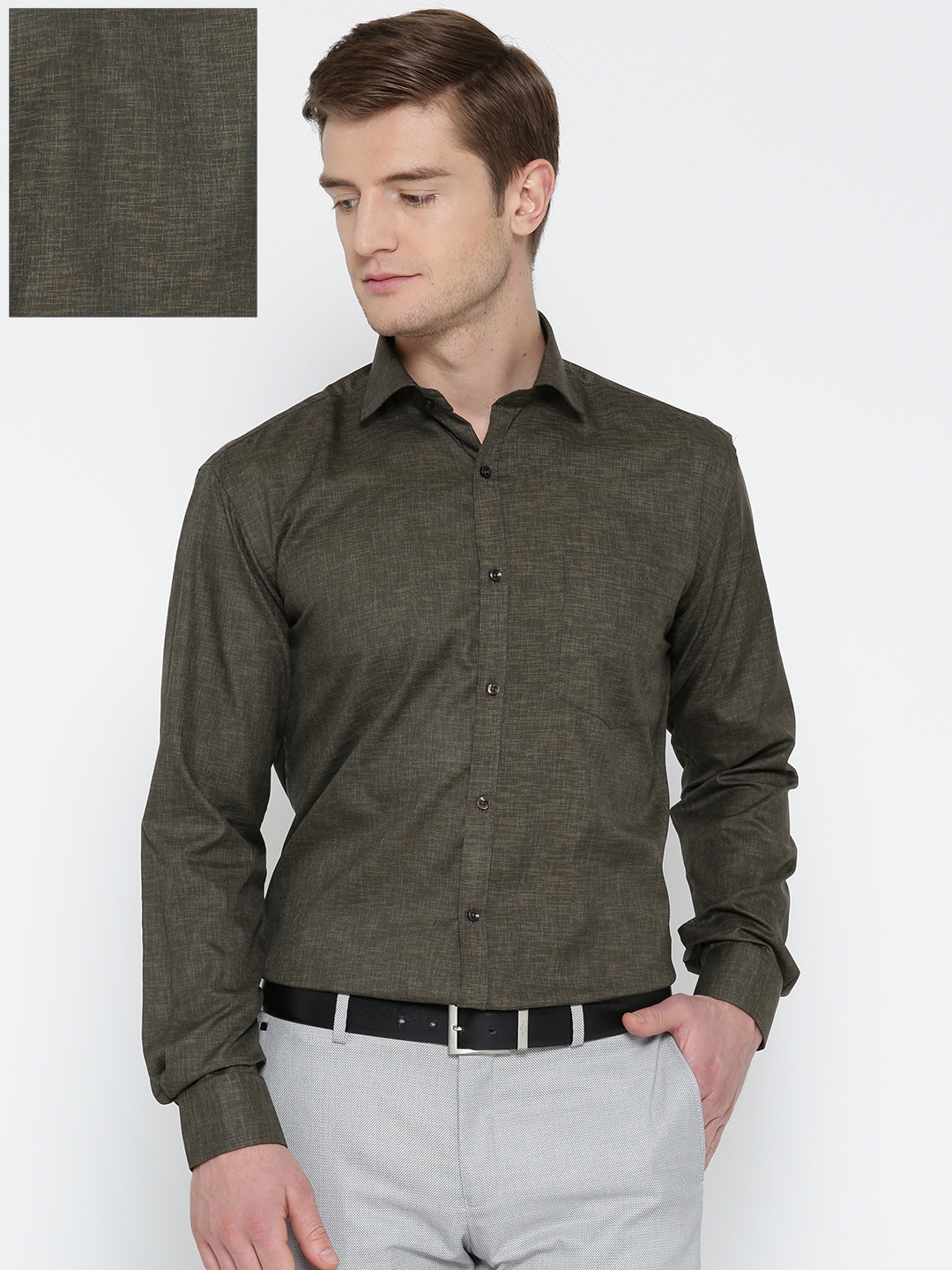 Olive shirt sale grey pants