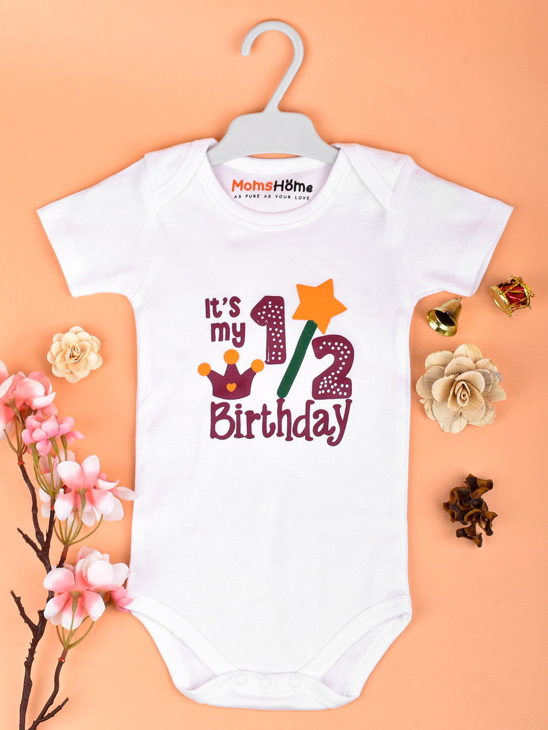 Moms Home Infants Printed Organic Cotton Bodysuit