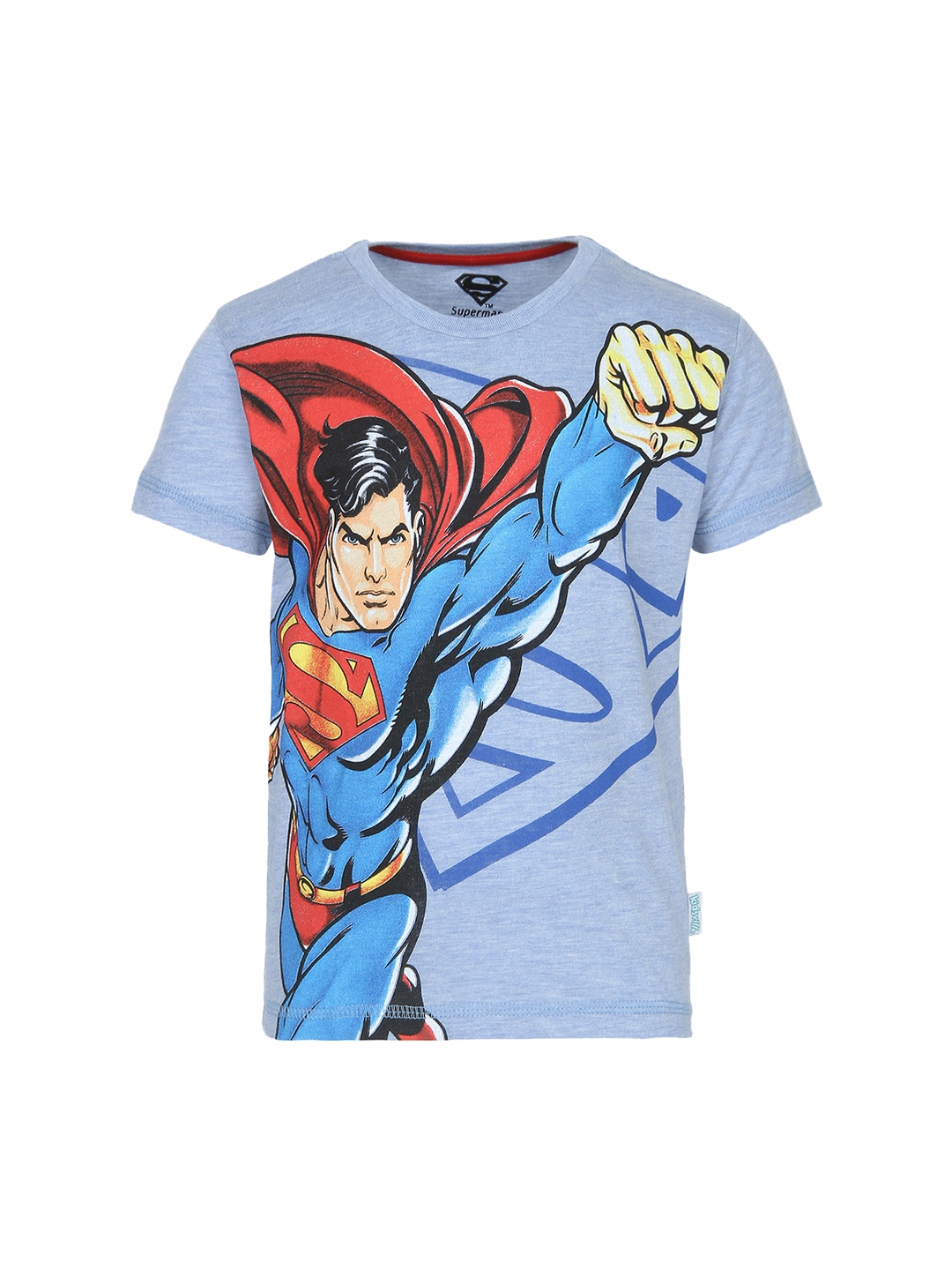 forsendelse Forsømme klassisk Buy Kids Ville Boys Grey Melange Superman Printed Round Neck Half Sleeve T  Shirt - Tshirts for Boys 2297674 | Myntra