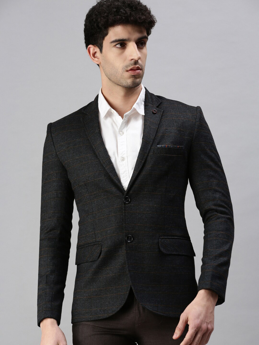 SHOWOFF Self Design Open Front Casual Blazer
