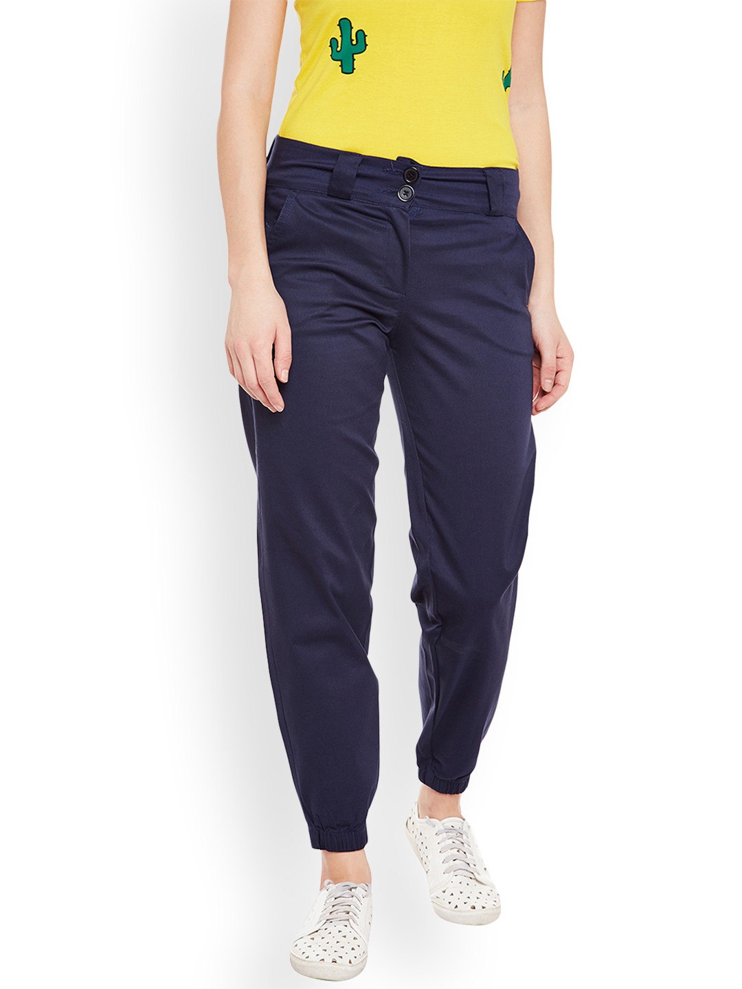 Rider Republic Women Blue Loose Fit Solid Cargos