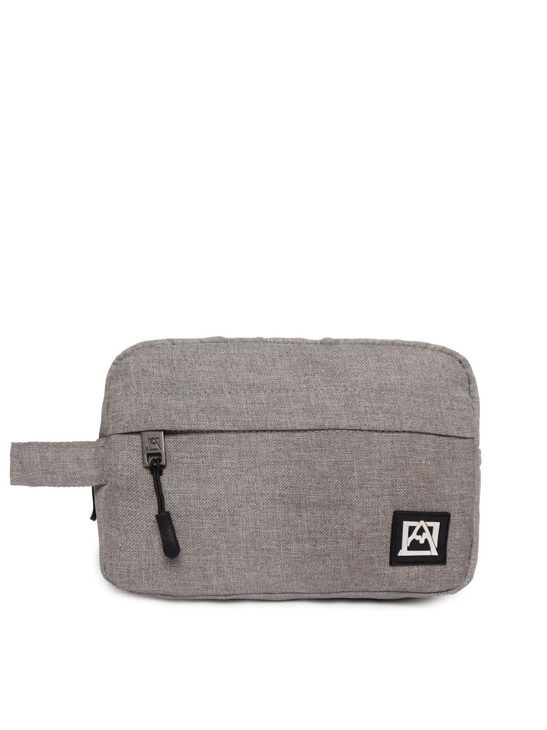 ASTRID Grey Solid Travel Toiletry Pouch