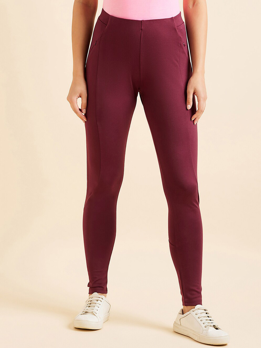 Sweet Dreams Women Burgundy Ankle-Length Tights