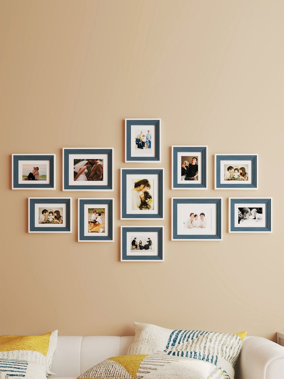 Art Street Blue 11 Pieces 3D Wall Photo Frames