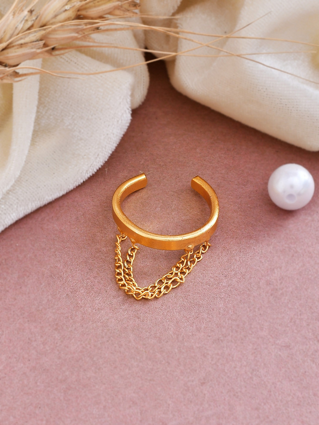 Silvermerc Designs Gold-Plated Chain Finger Ring