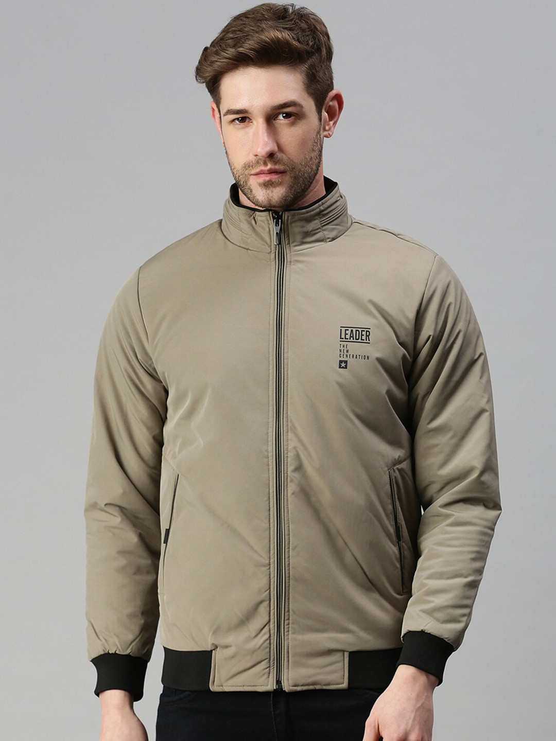 SHOWOFF Lightweight Mock Collar Padded Jacket