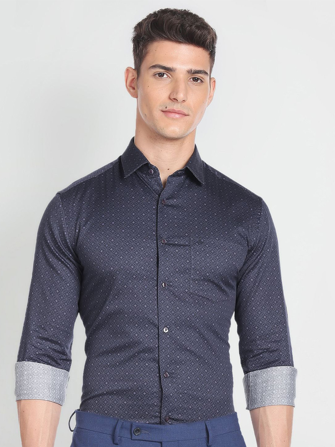 Arrow Ethnic Motifs Printed Slim Fit Formal Shirt