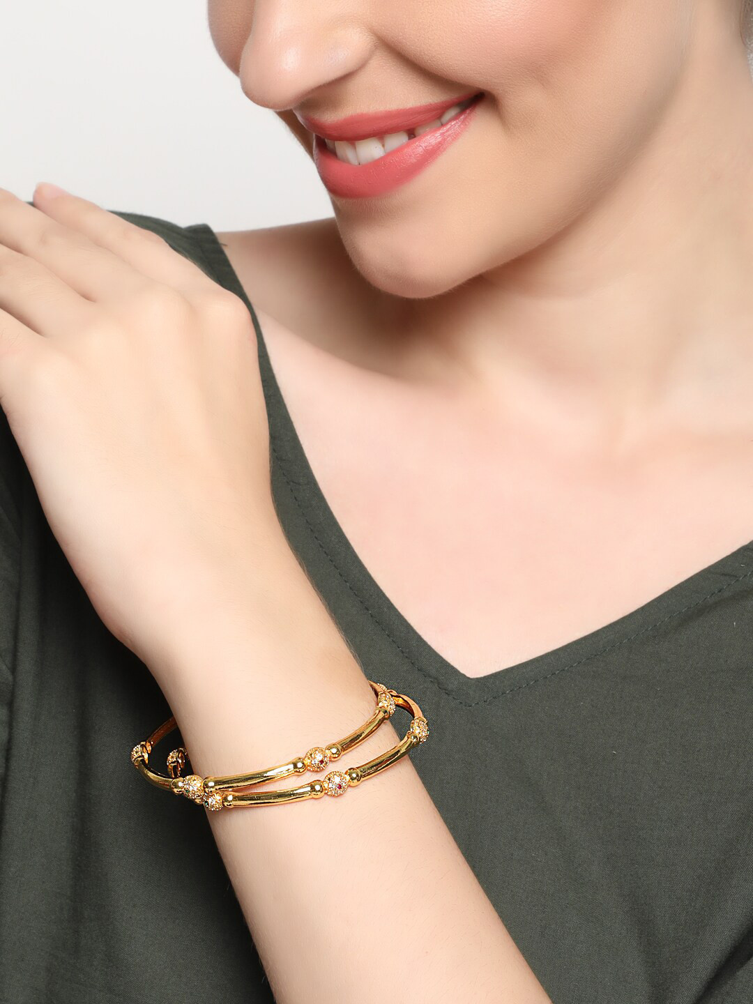 Anouk Set Of 2 Stone-Studded Bangles