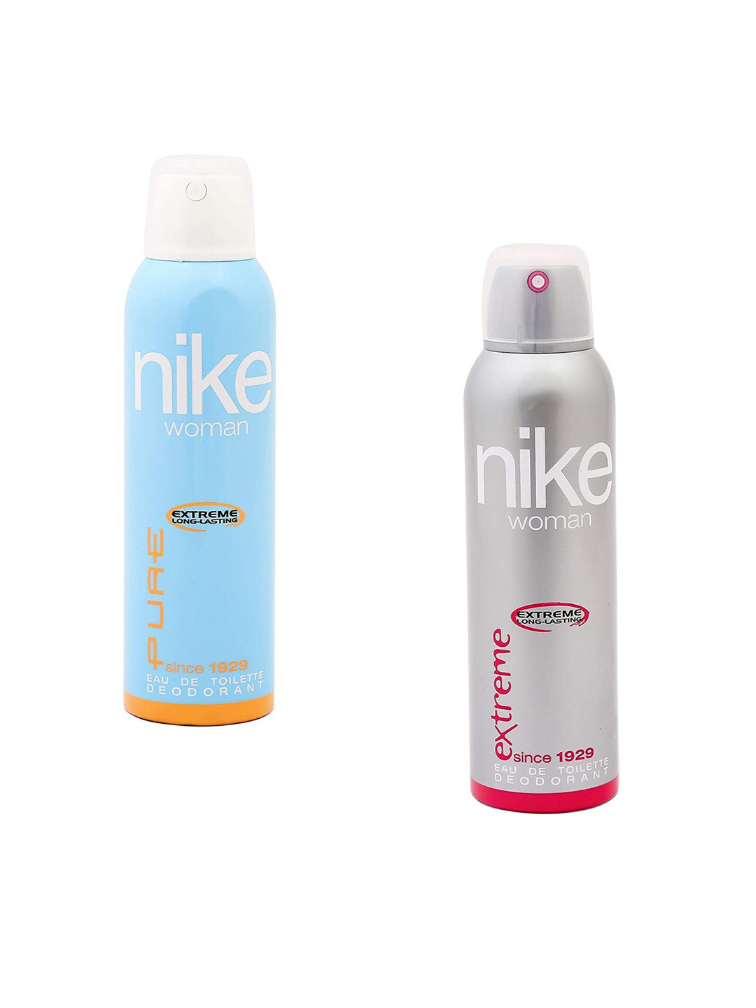 Nike Fragrances Women Set Of 2 Extreme Long Lasting EDT Deodorants 200ml Each - Extreme & Pure