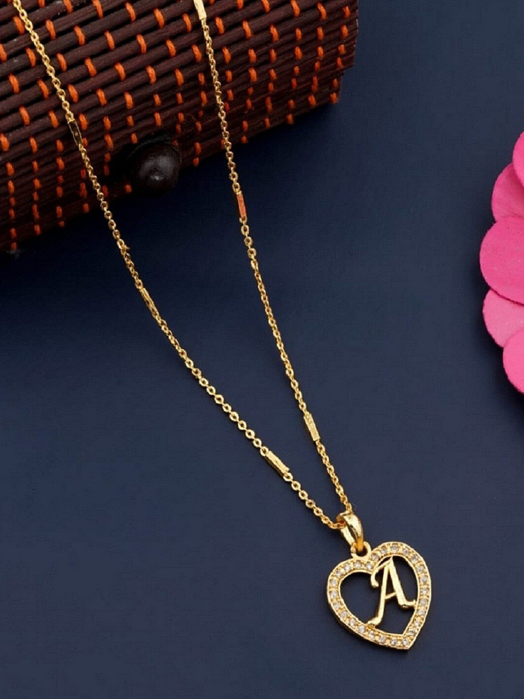 JEWEL WORLD Gold-Plated Letter A Necklace