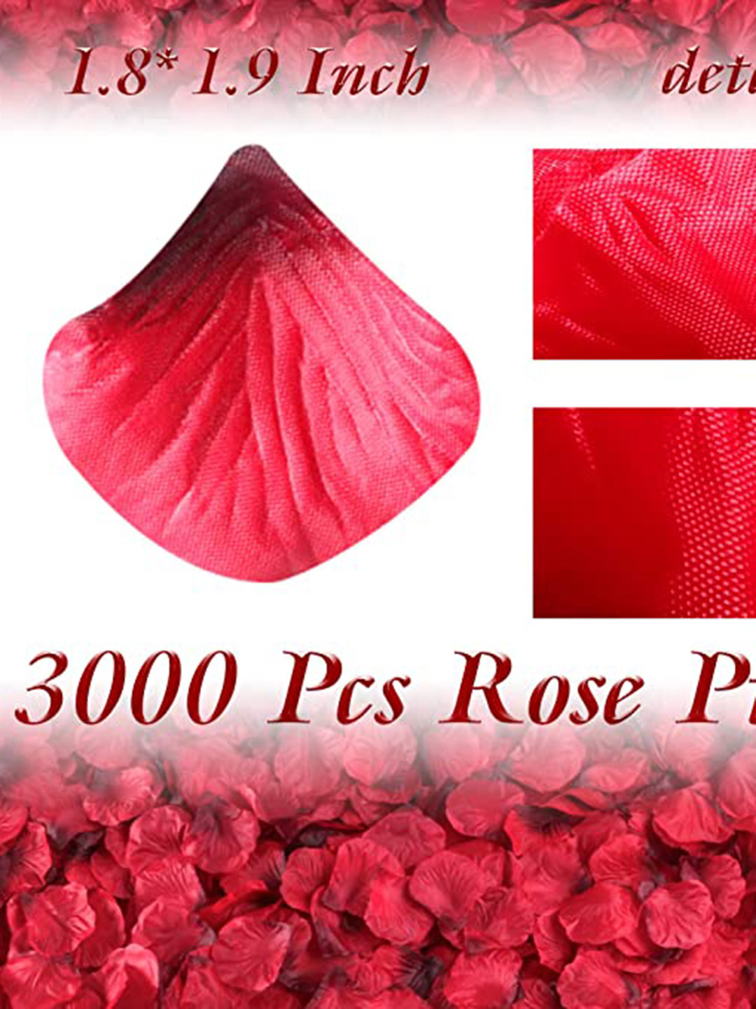 BS AMOR 3000 Pcs Red Rose Petals Artificial Flower