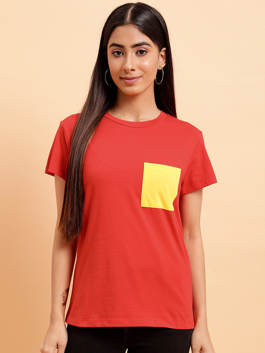 MINT STREET Round Neck Pure Cotton Casual T-shirt