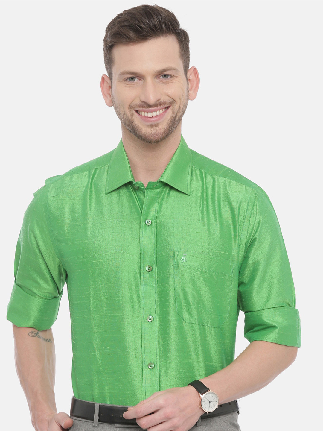 Khoday Williams Men Regular Fit Classic Silk Shirt