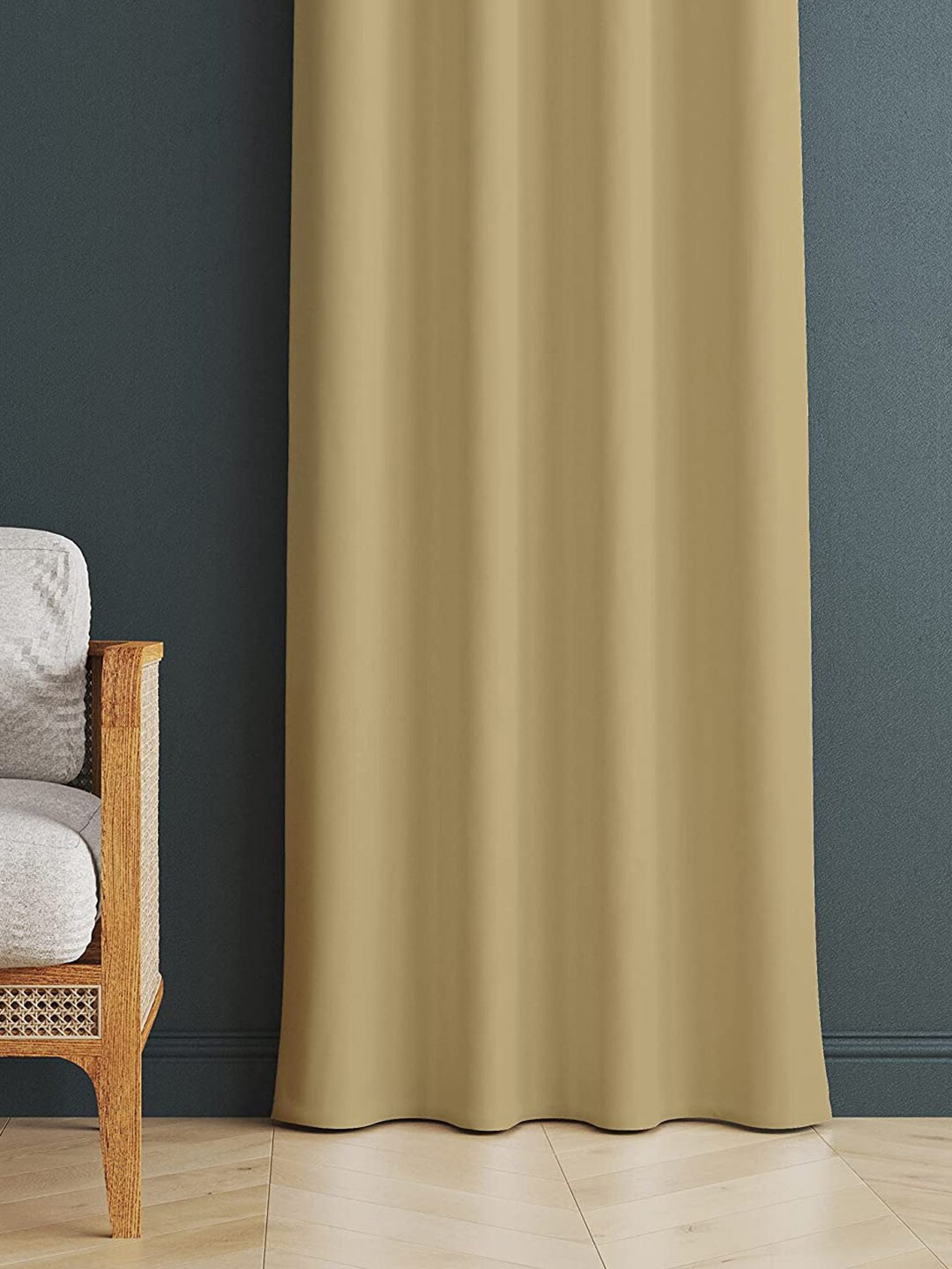 Kuber Industries Gold-Toned Black Out Door Curtain