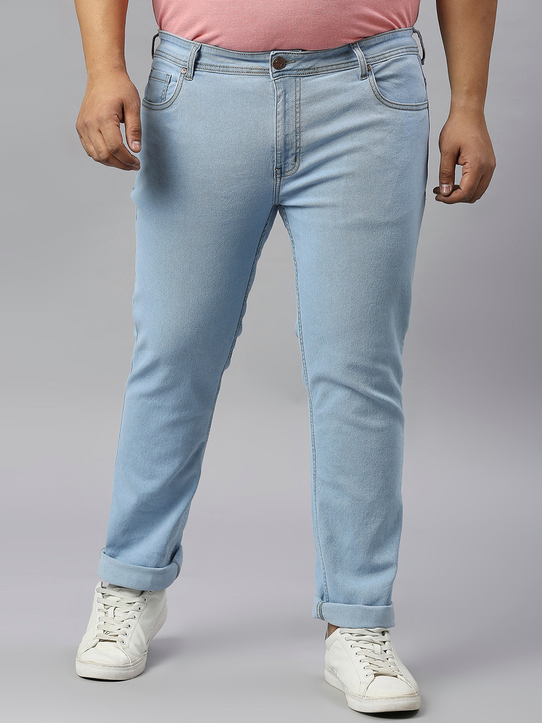 Turning Blue Mens Plus Size Slim Fit Jeans