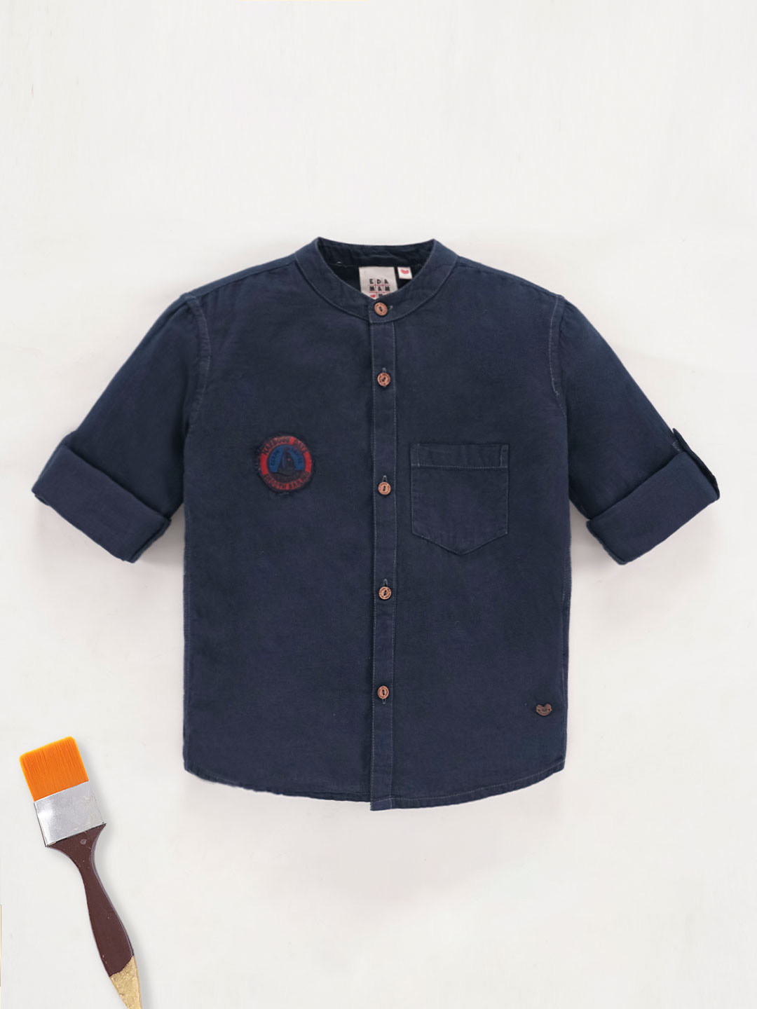 Ed-a-Mamma Boys Mandarin Collar Cotton Casual Shirt