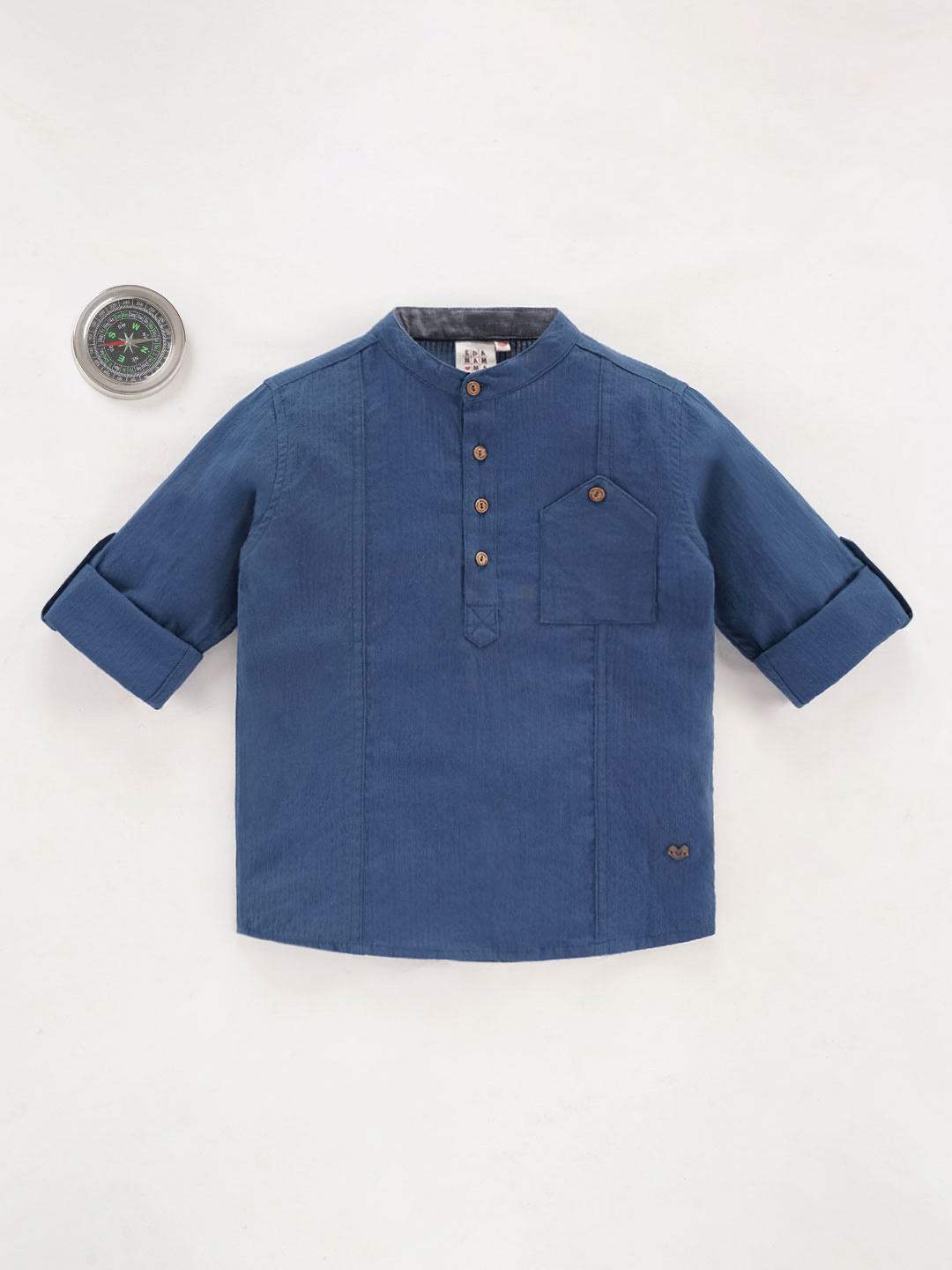 Ed-a-Mamma Boys Mandarin Collar Pure Cotton Casual Shirt